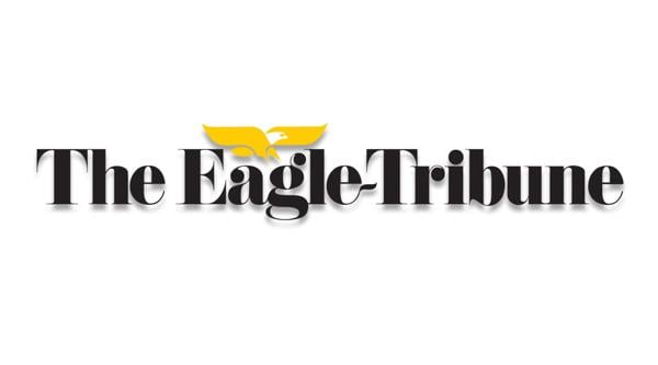 "The Eagle-Tribune logo featuring the text in bold black font, with a yellow eagle silhouette above the words."